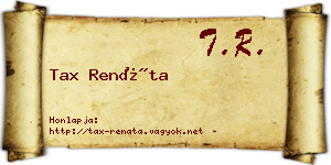 Tax Renáta névjegykártya